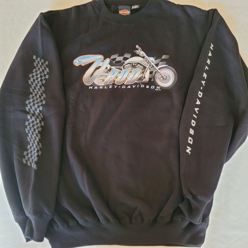 Vintage 2001 Harley-Davidson V-Rod Crewneck Sweatshirt Men’s L Black NWOT